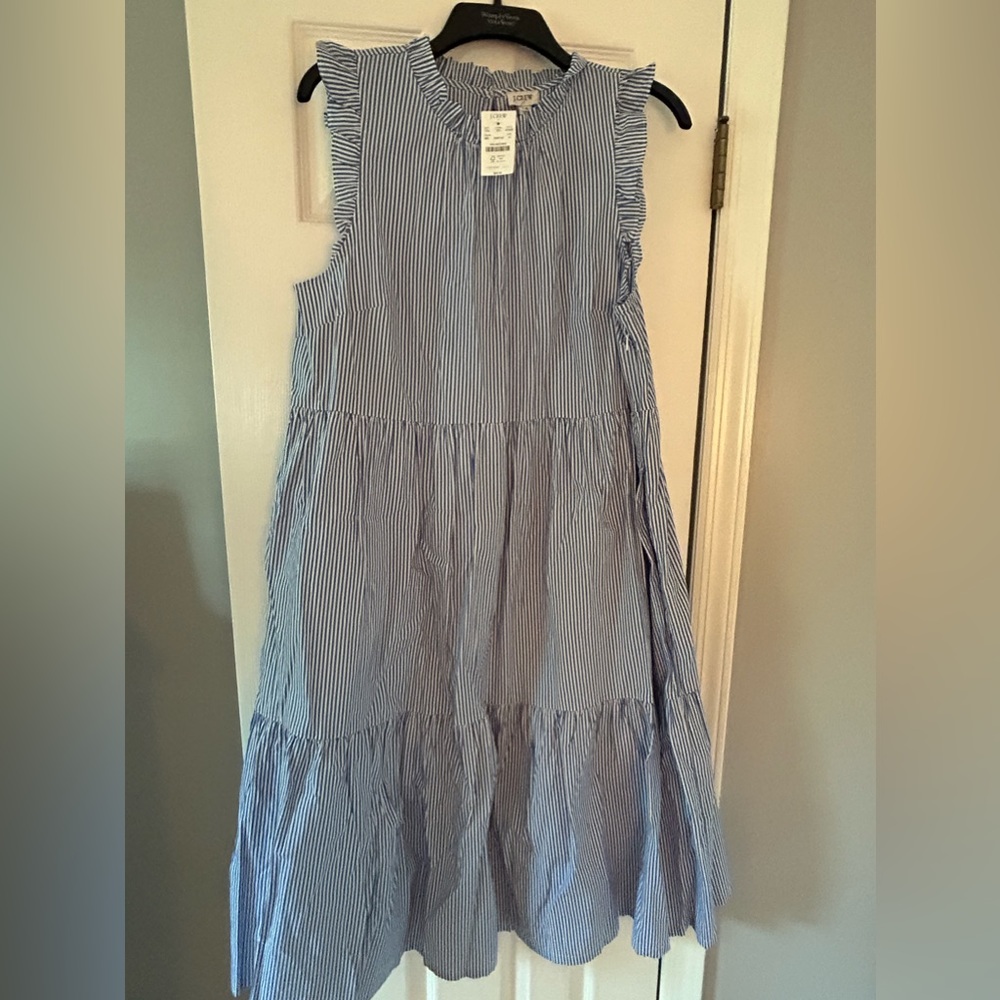 j crew factory seersucker dress, NWT